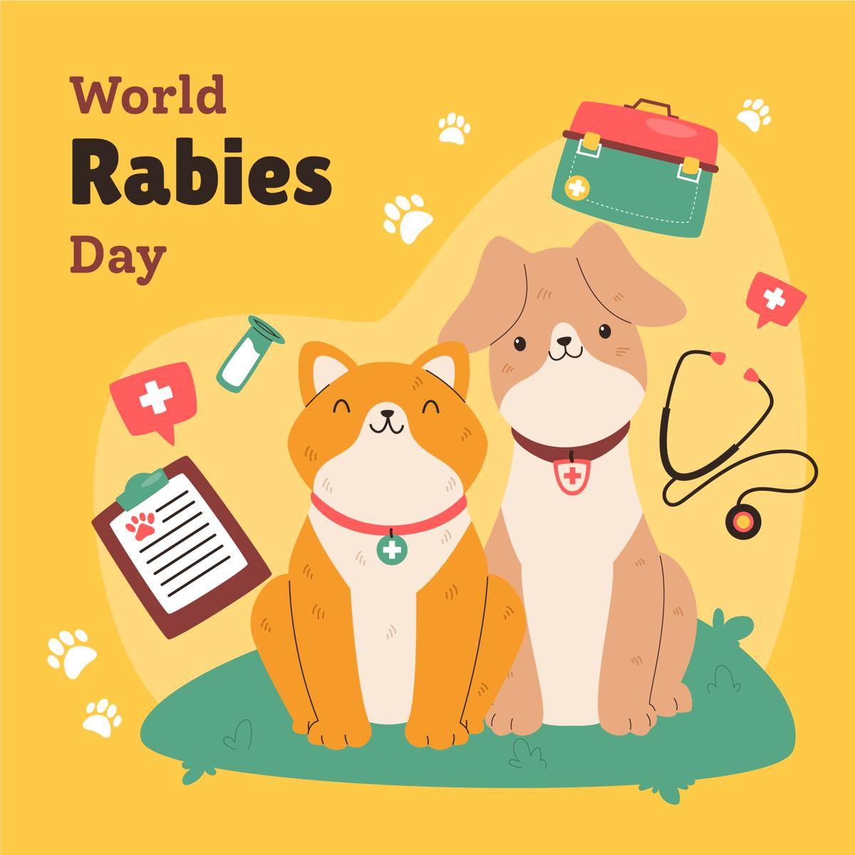 ilustrasi poster hari rabies sedunia (freepik.com/Freepik)