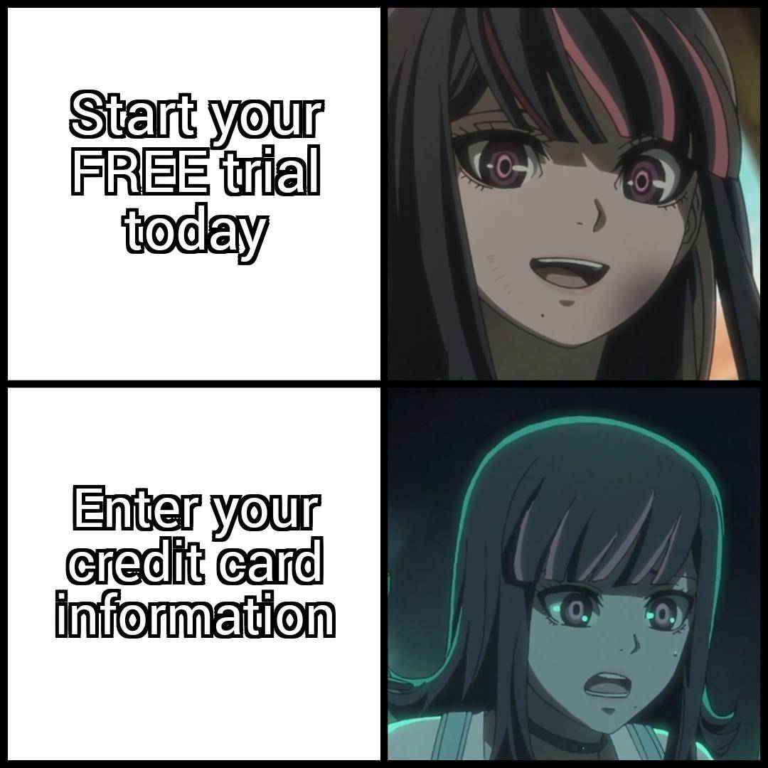 meme anime tentang akun uji coba gratis 