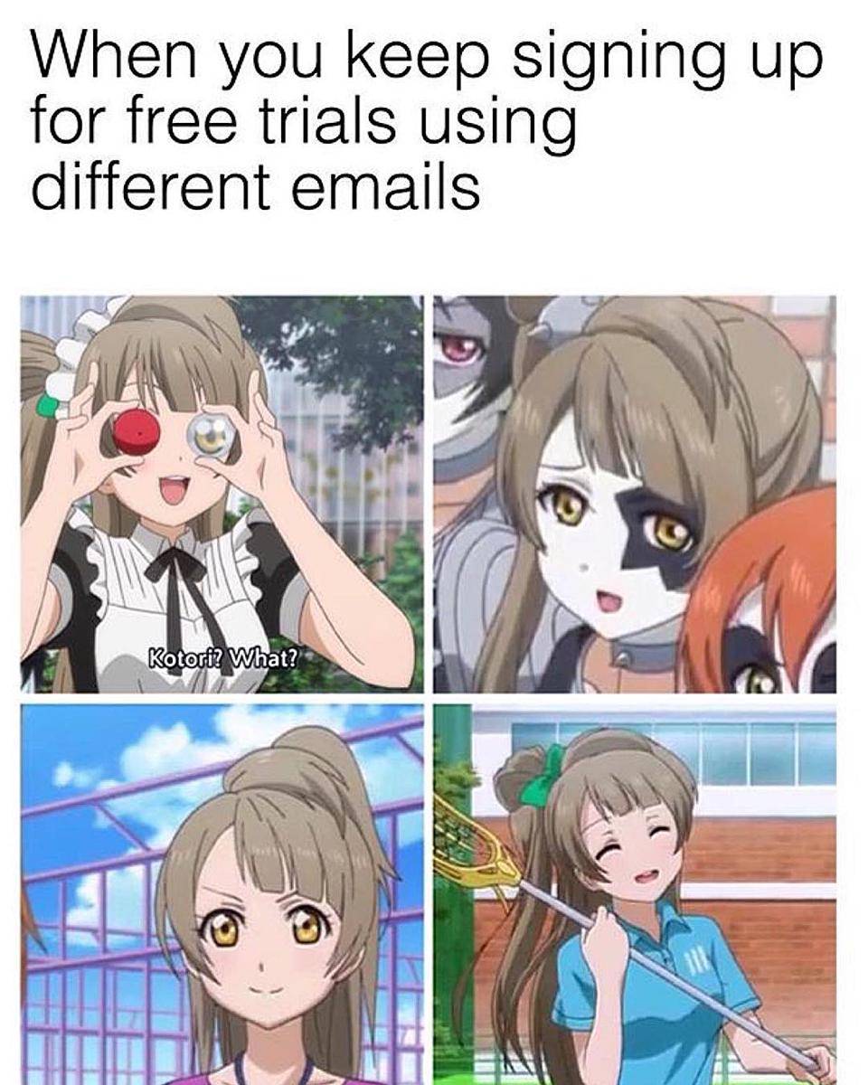 meme anime tentang akun uji coba gratis 