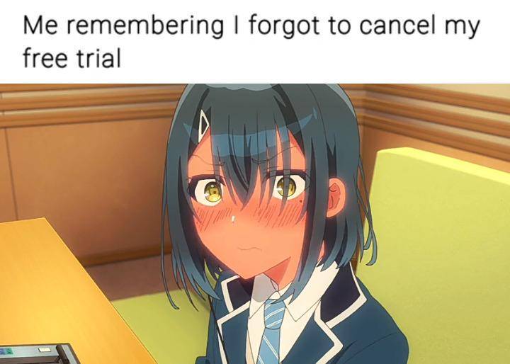 meme anime tentang akun uji coba gratis 