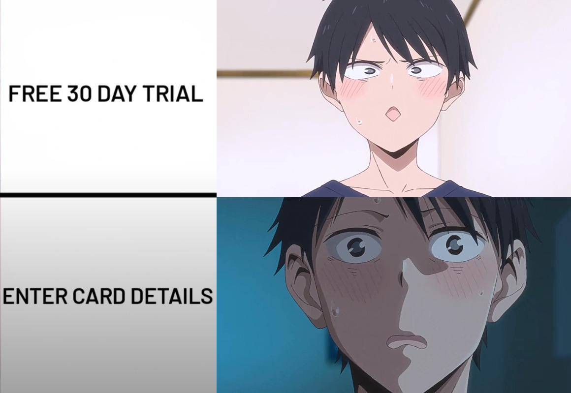 meme anime tentang akun uji coba gratis 