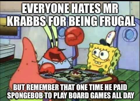 meme SpongeBob tentang karyawan 