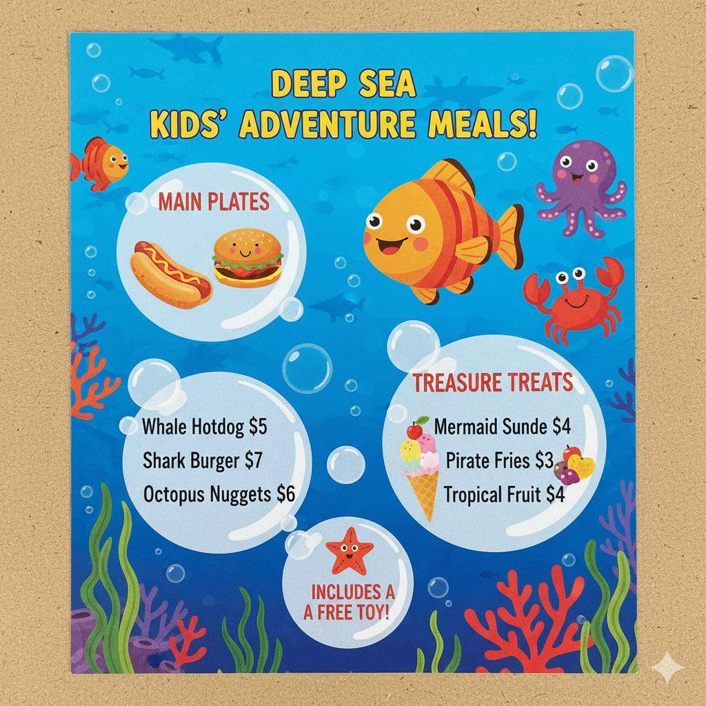 ilustrasi menu makanan buatan Gemini
