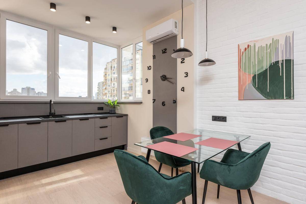 ilustrasi interior apartemen industrial