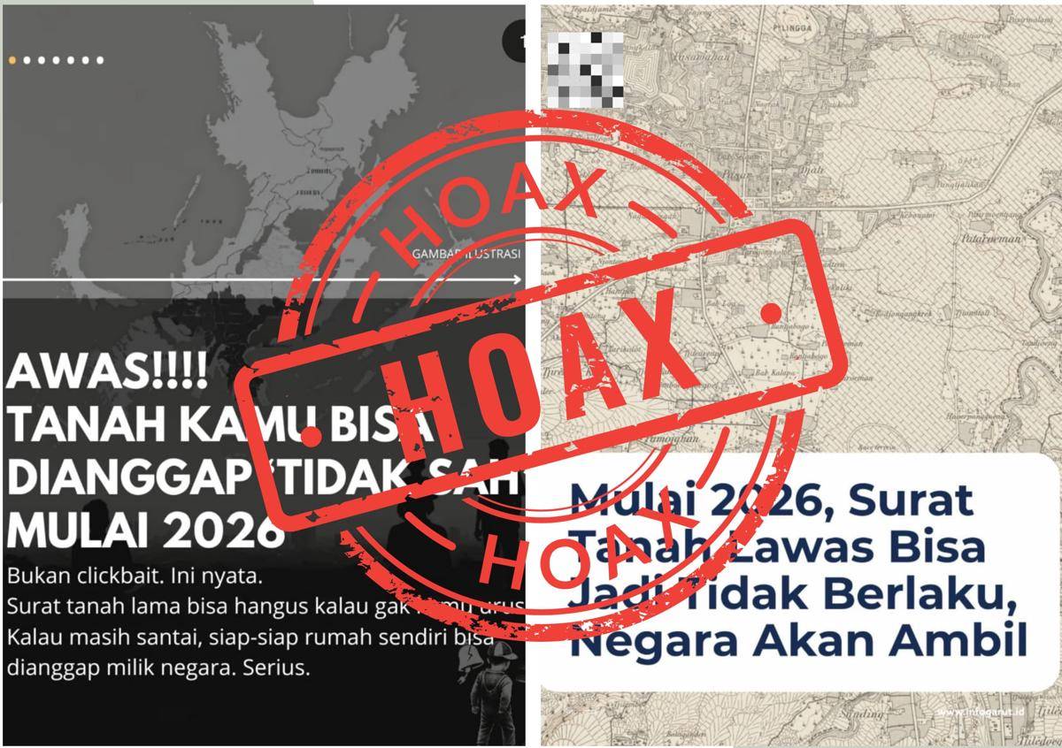 Beredar isu di masyarakat, dengan tidak berlakunya girik, verponding, dan letter c, tanah yang belum bersertipikat mulai tahun 2026 akan diambil negara dan ditanggapi ATR/BPN (Dok/Direktorat Jenderal Penetapan Hak dan Pendaftaran Tanah (Dirjen PHPT) Kementerian Agraria dan Tata Ruang/Badan Pertanahan Nasional (ATR/BPN)