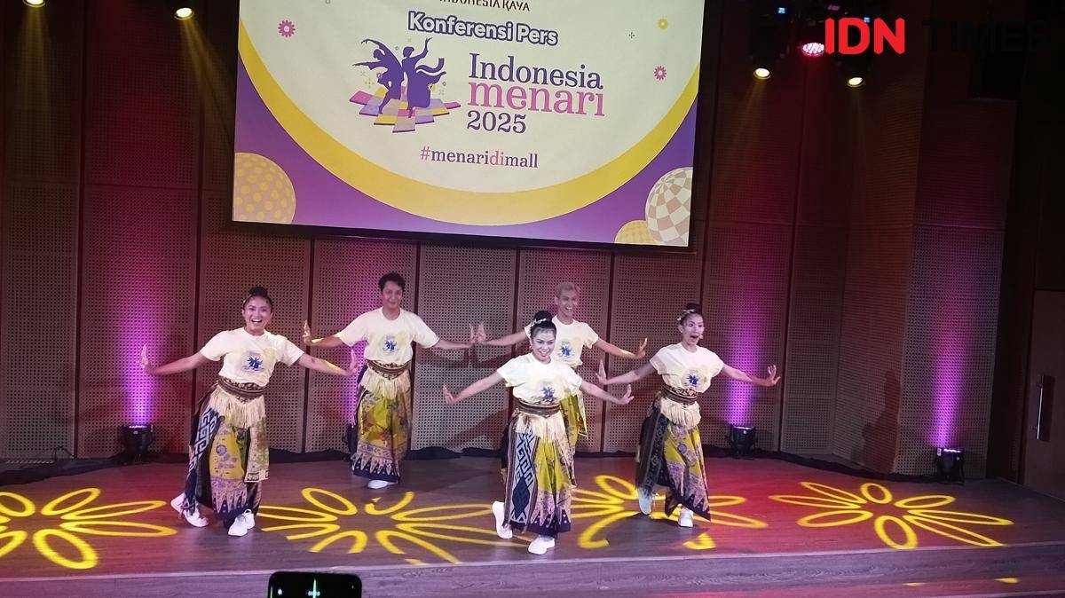 Penampilan Koreografi Indonesia Menari 2025 di Konferensi Pers pada Selasa (30/9/2025)