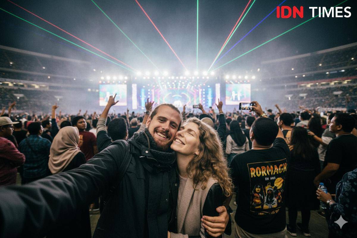 hasil edit foto selfie di konser dengan Gemini AI