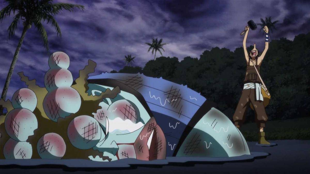 Usopp melawan Chew (dok. Toei Animation/One Piece)