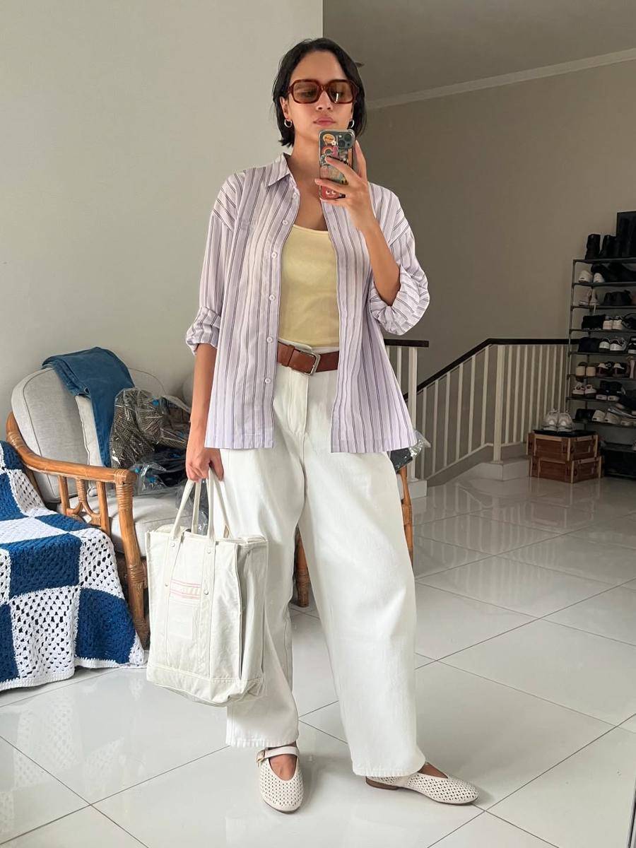 inspirasi OOTD kasual ala pemain film Rest Area (instagram.com/lutesha) 