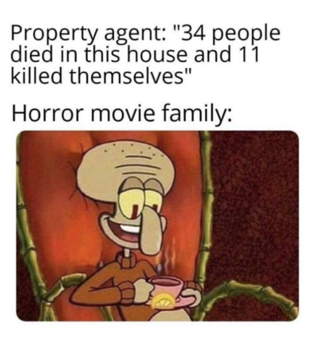meme kartun tentang film horor 