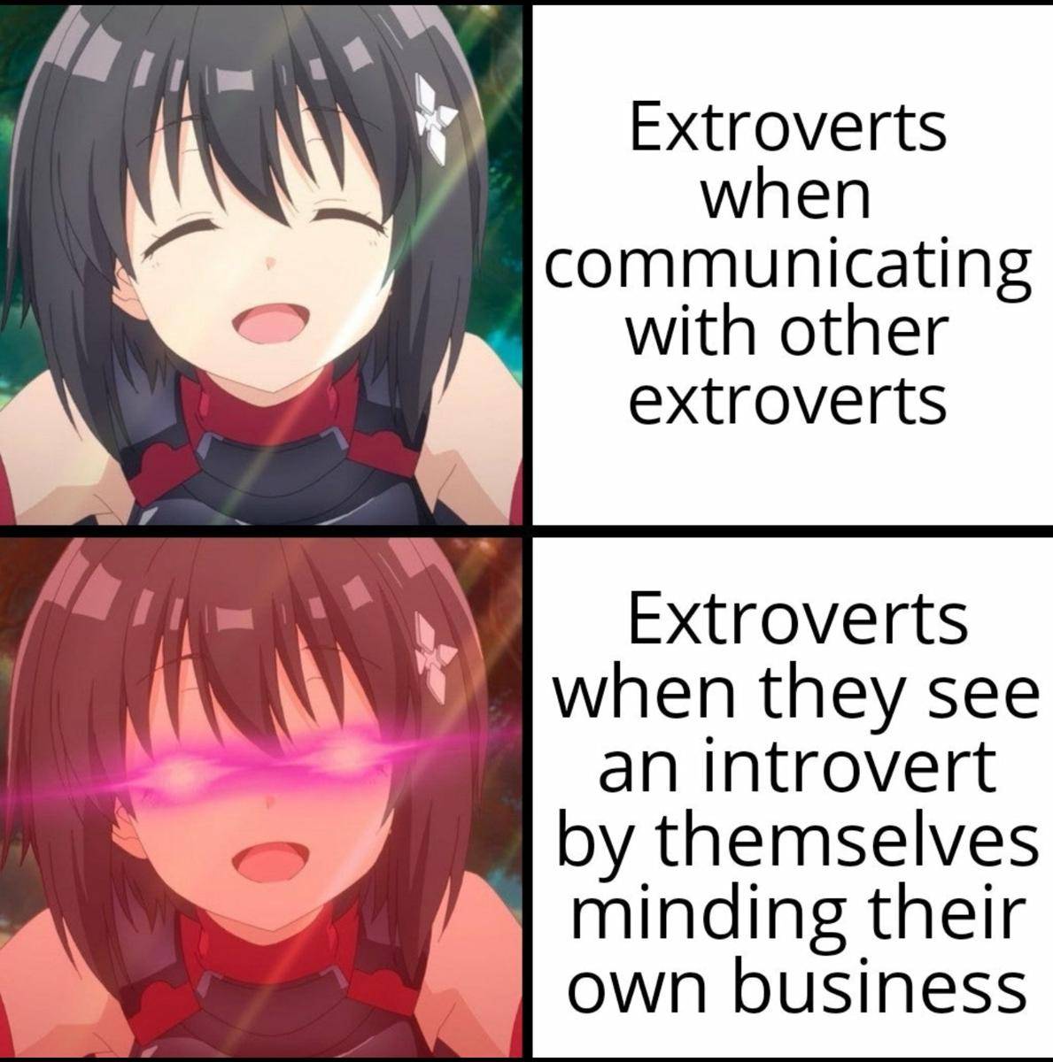 meme anime tentang ekstrover
