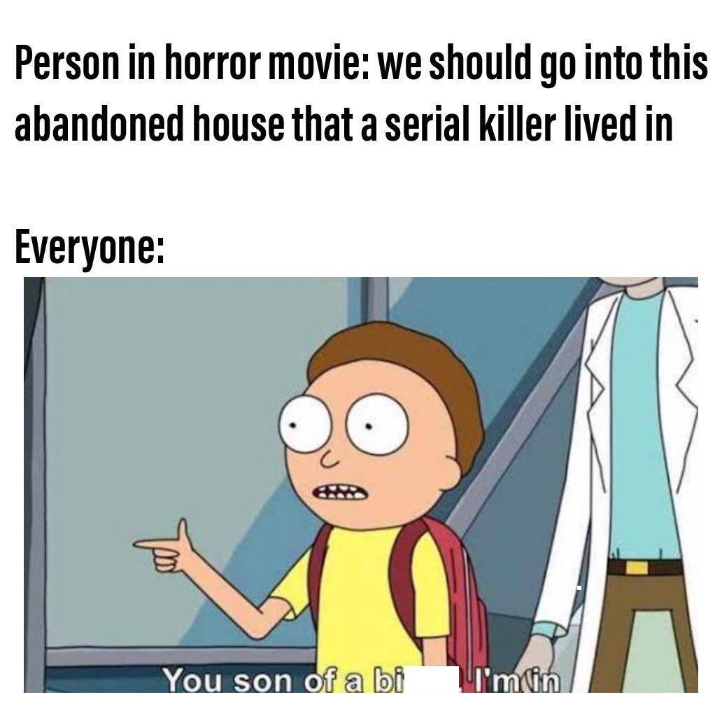 meme kartun tentang film horor 