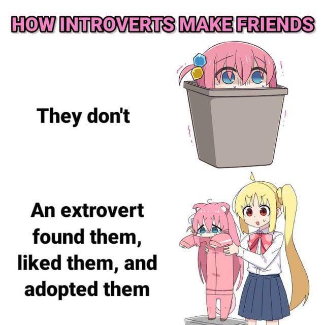 meme anime tentang ekstrover
