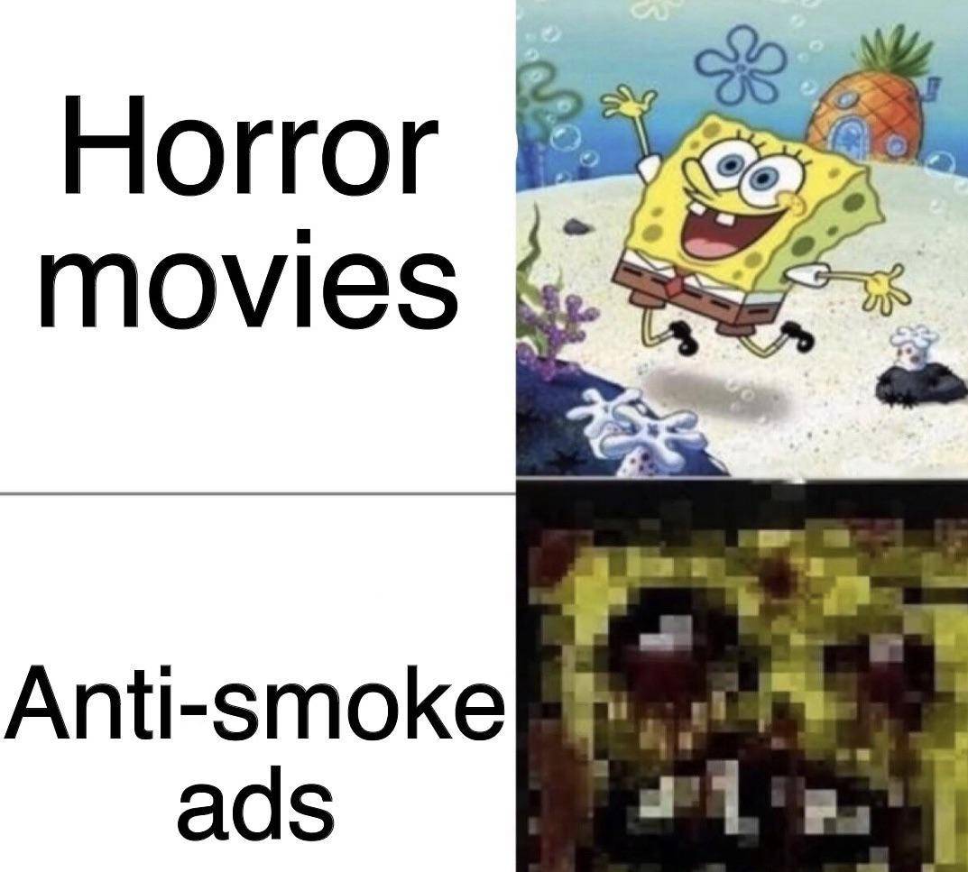 meme kartun tentang film horor 