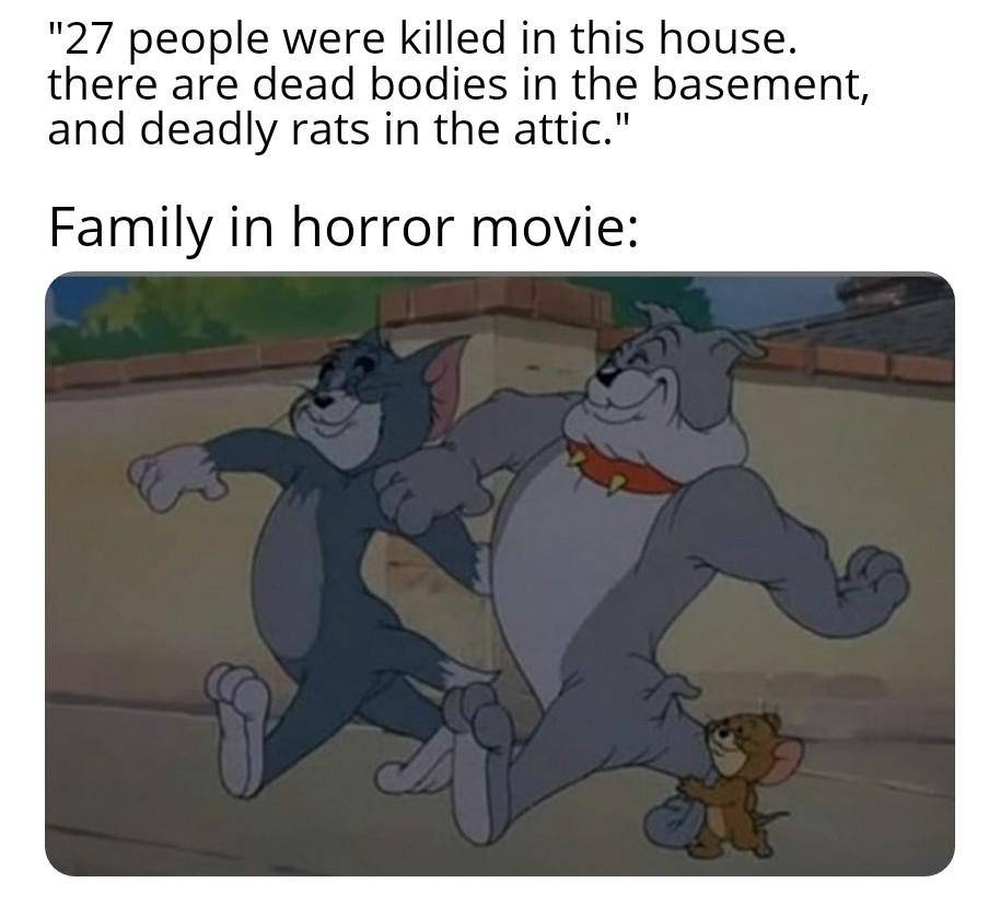 meme kartun tentang film horor 