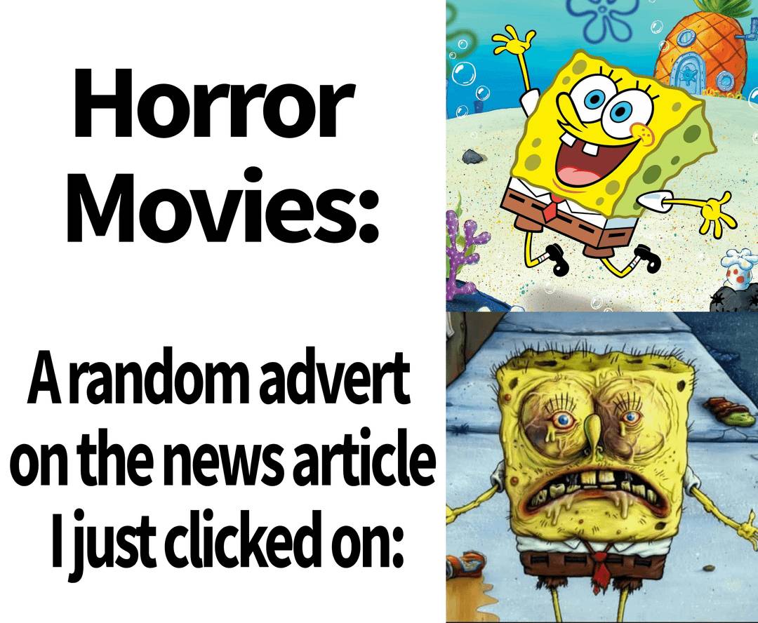meme kartun tentang film horor 