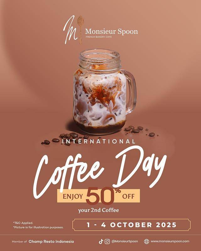 Promo Monsieur Spoon dalam rangka Hari KopI Sedunia