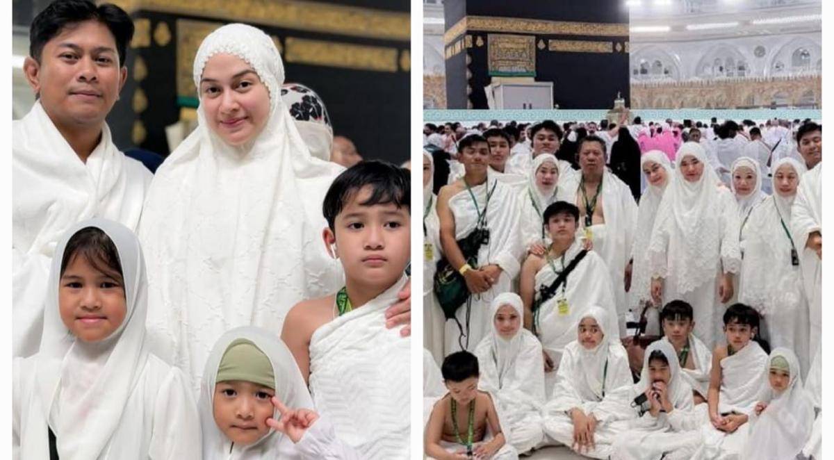 potret Nina Zatulini umrah bersama keluarga besar