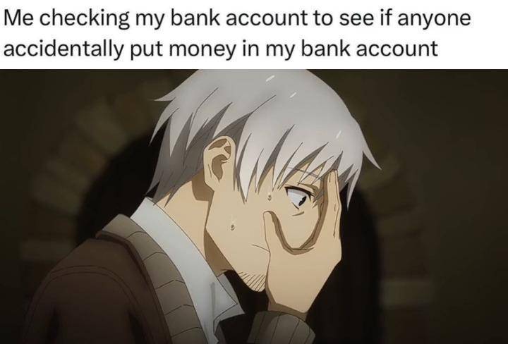 meme anime tentang rekening bank