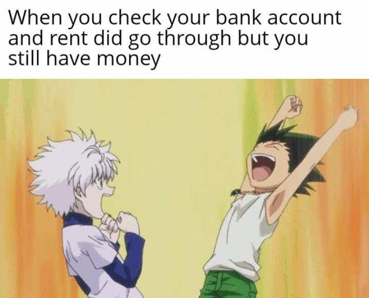 meme anime tentang rekening bank