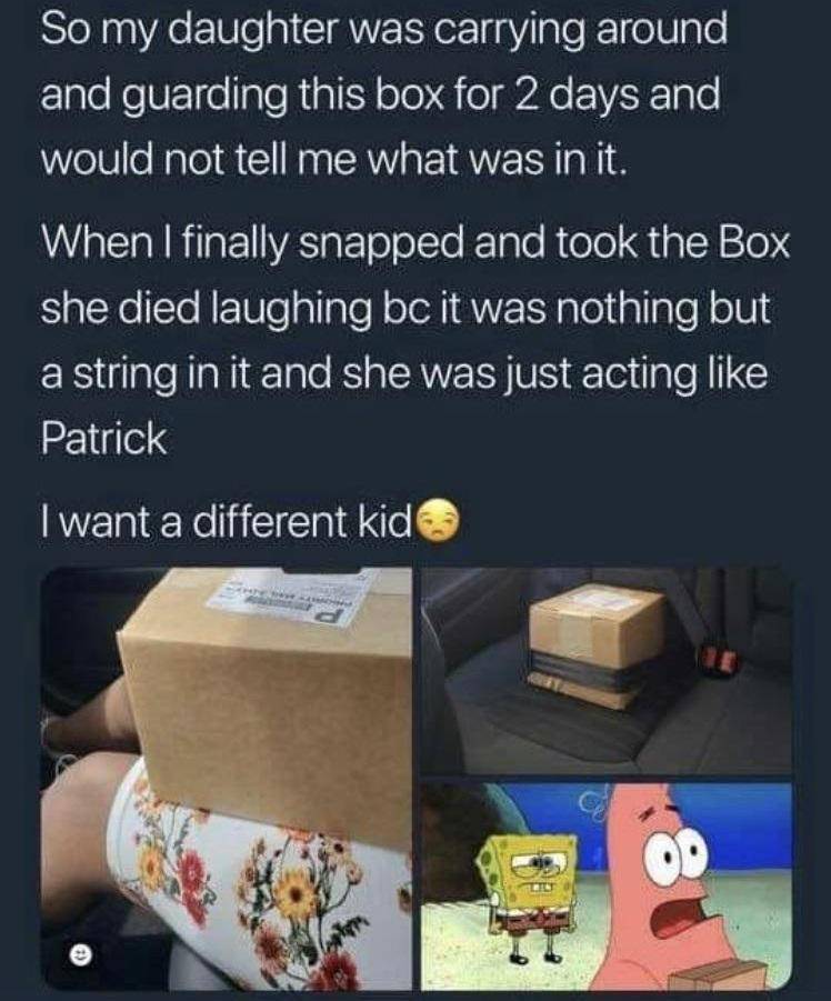 meme SpongeBob tentang kotak