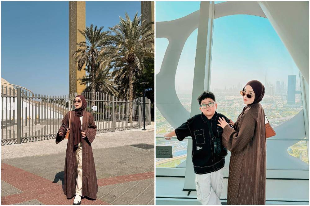 potret Ririe Fairus dan buah hati ke Dubai 