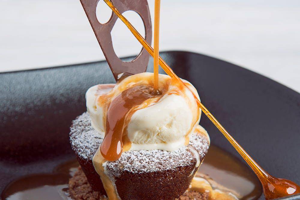 ilustrasi brownies affogato 