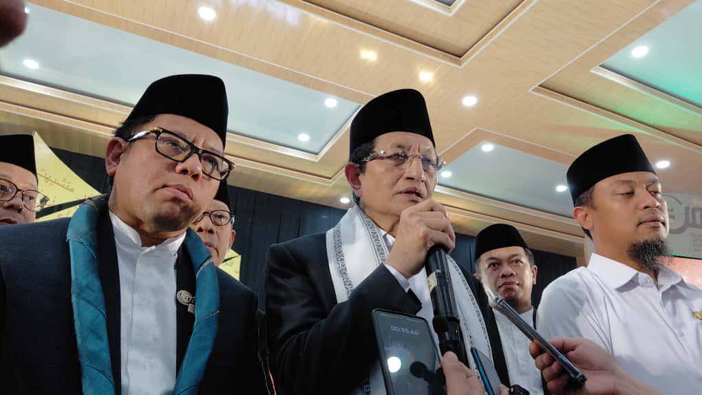Menteri Agama Nasaruddin Umar membuka ajang Musabaqah Qiraatil Kutub Internasional (MQKI) I tahun 2025, yang digelar di Pondok Pesantren As'adiyah Wajo, Sulawesi Selatan, Kamis (2/10/2025). (IDN Times/Aan Pranata)