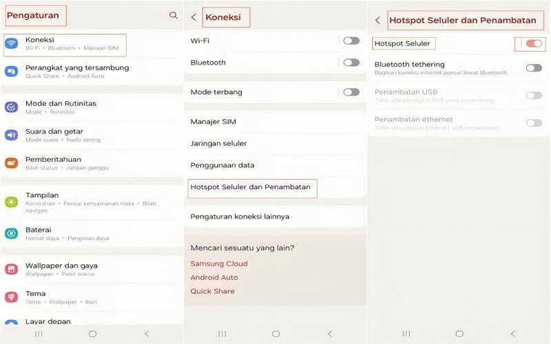 cara menghubungkan hotspot HP ke laptop 