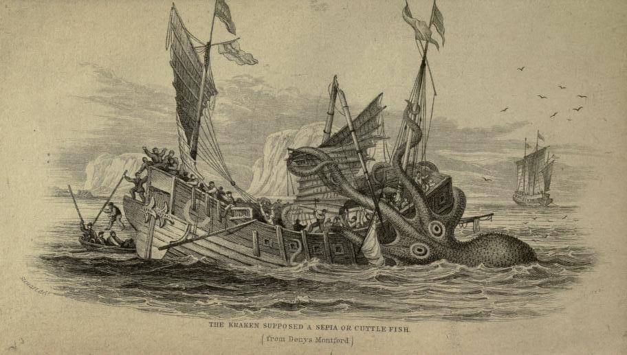 ilustrasi lukisan tentang kraken
