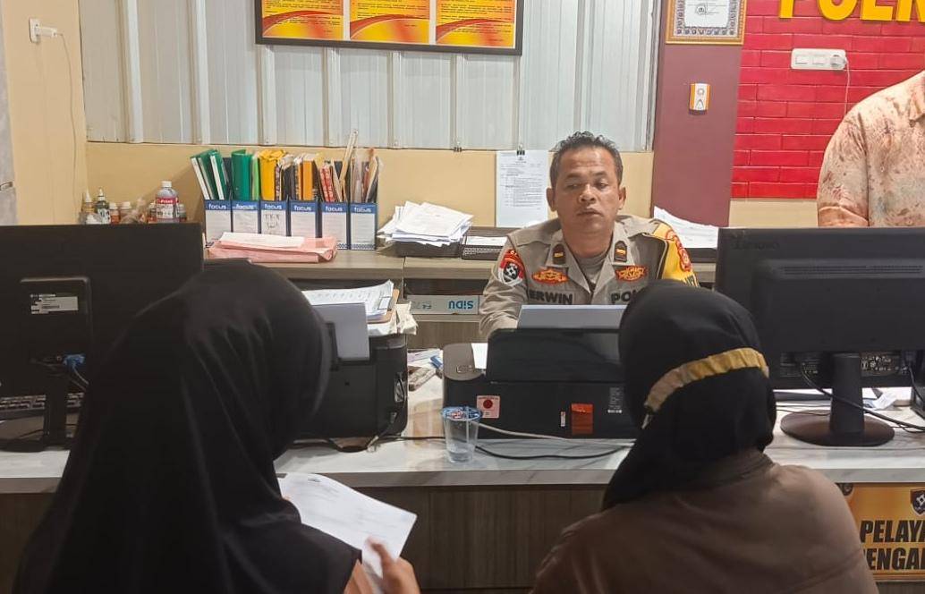 Korban KDRT di Palembang melapor ke polisi usai dianiaya suami (Dok: SPKT Polrestabes Palembang)