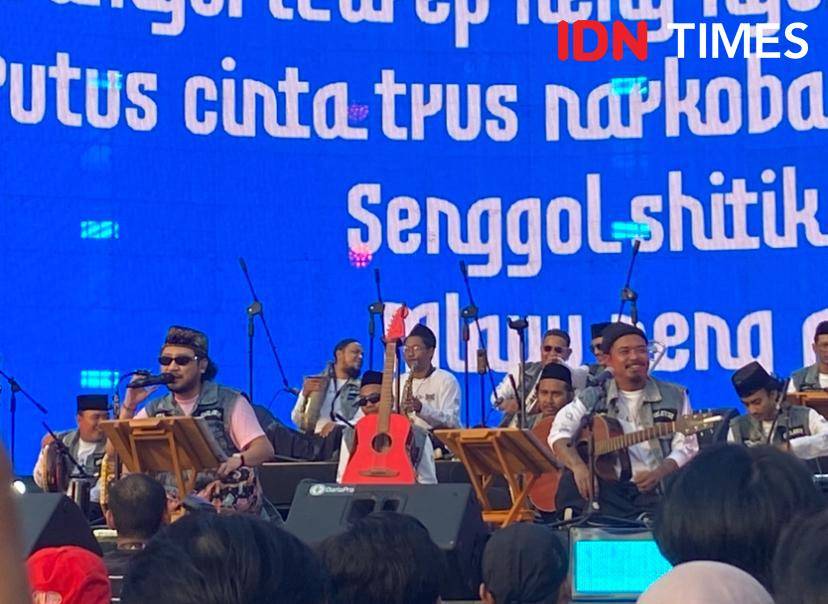 potret Kunto Aji x Yogyakarta Hadroh Clan di Synchronize Festival 2025 hari pertama, Jumat (3/10/2025)