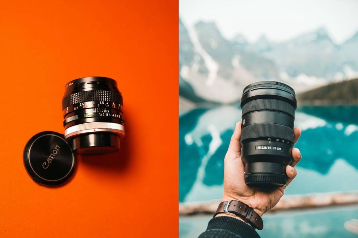 ilustrasi lensa fix dan lensa kit kamera (pexels.com/Özlem Aldal | freepik.com/bantersnaps)