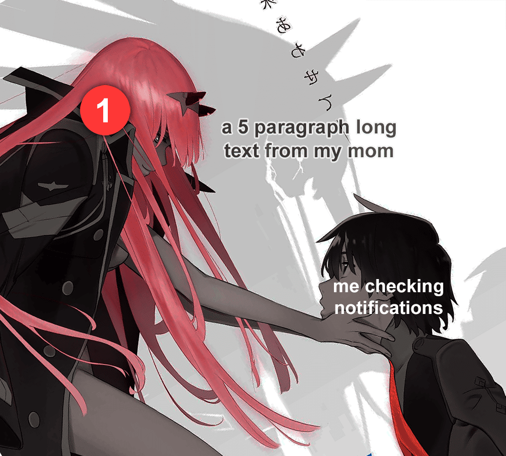 meme anime tentang notifikasi 