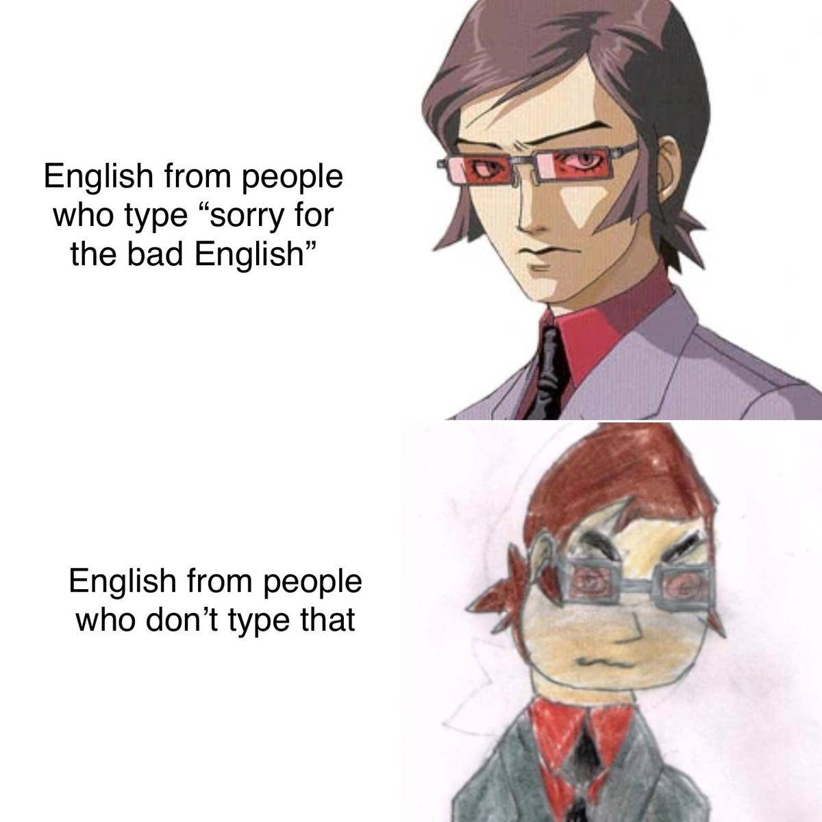 meme anime tentang bahasa Inggris