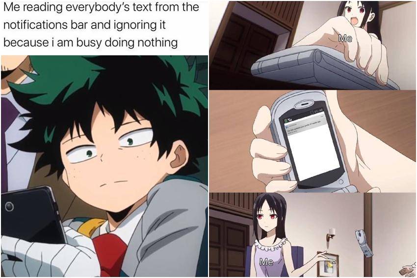 kolase meme anime tentang notifikasi 