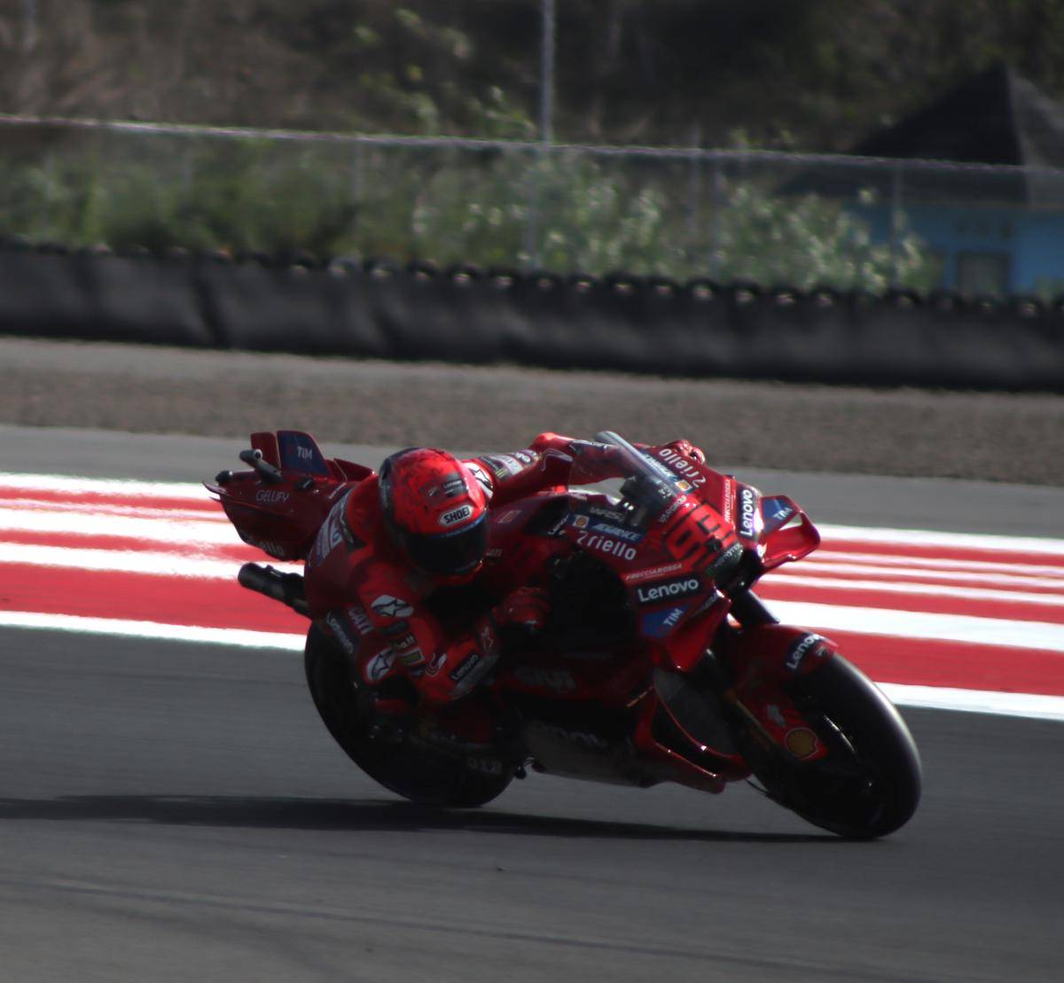 Marc Marquez pada sesi kualifikasi MotoGP Mandalika. (IDN Times/Linggauni)