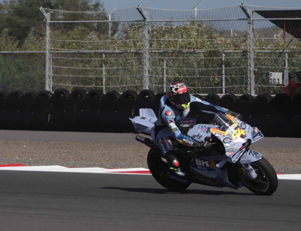 Fermin Aldeguer pada sesi kualifikasi MotoGP Mandalika. (IDN Times/Linggauni)