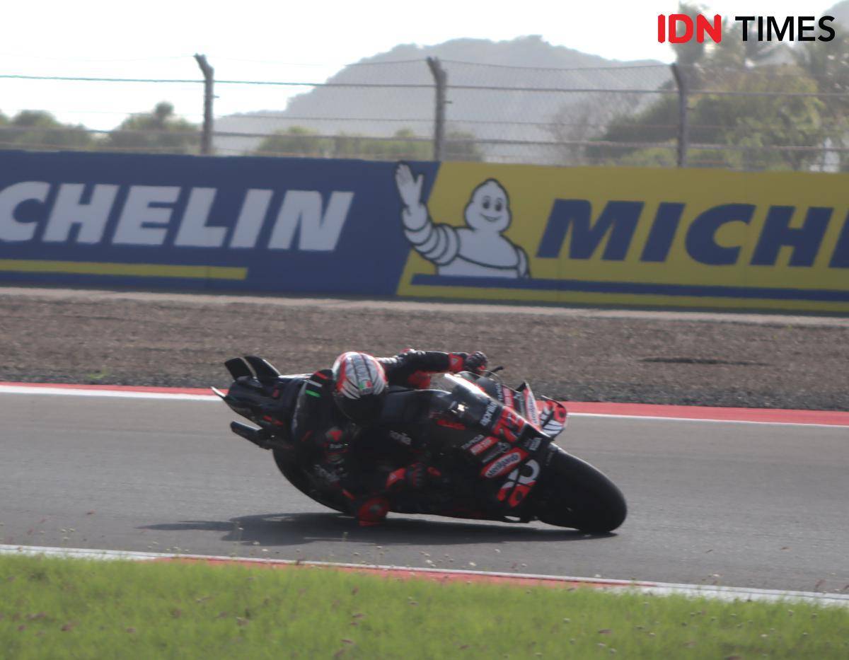 Marco Bezzecchi pada sesi kualifikasi MotoGP Mandalika. (IDN Times/Linggauni)