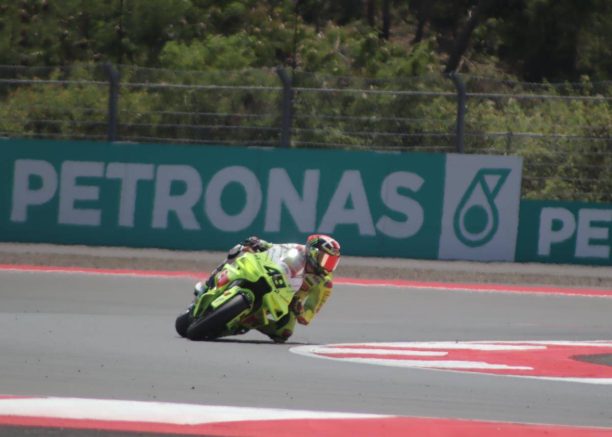 Fabio Di Giannantonio pada sesi kualifikasi MotoGP Mandalika. (IDN Times/Linggauni)