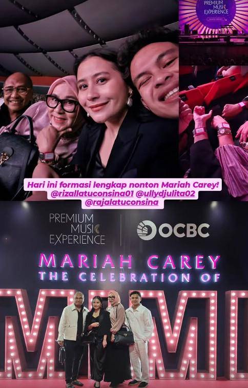 Artis Nonton Privat Konser Mariah Carey (Instagram.com/prillylatuconsina96)