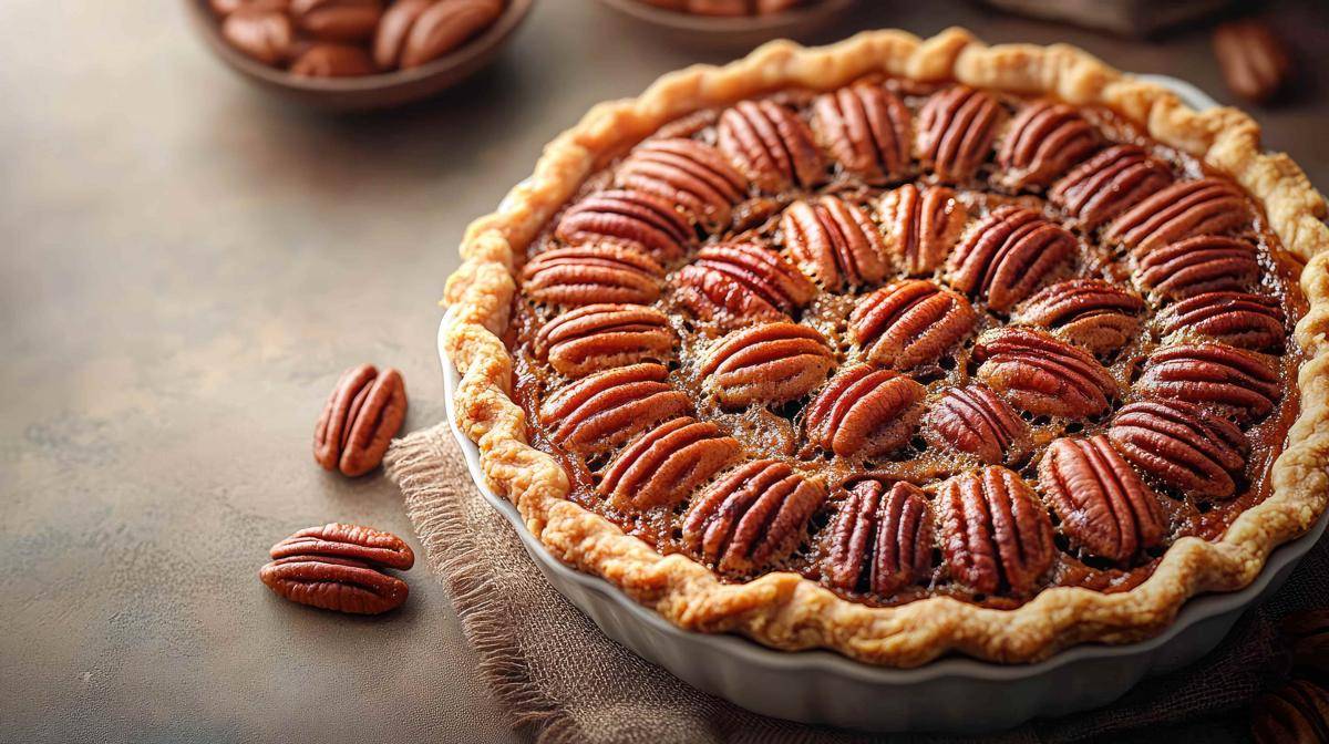 ilustrasi pie pecan (vecteezy.com/Kiryl Balbatunou)