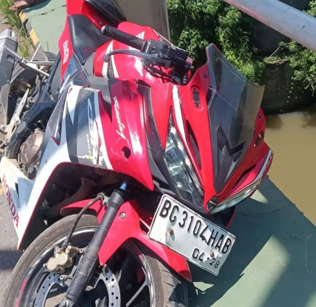 Motor korban kecelakaan tunggal di Muara Beliti. (Facebook: seputar musi Rawas)