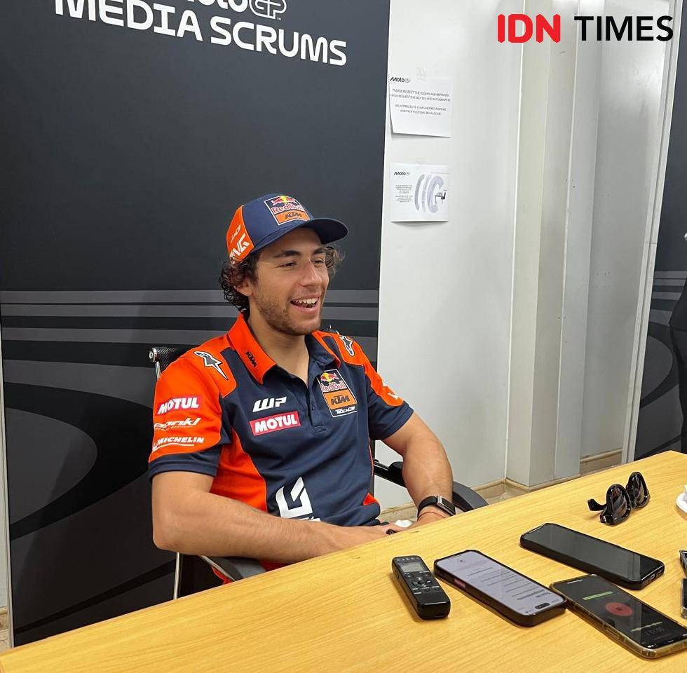 Pembalap MotoGP, Enea Bastianini di Sirkuit Mandalika. (IDN Times/Linggauni)