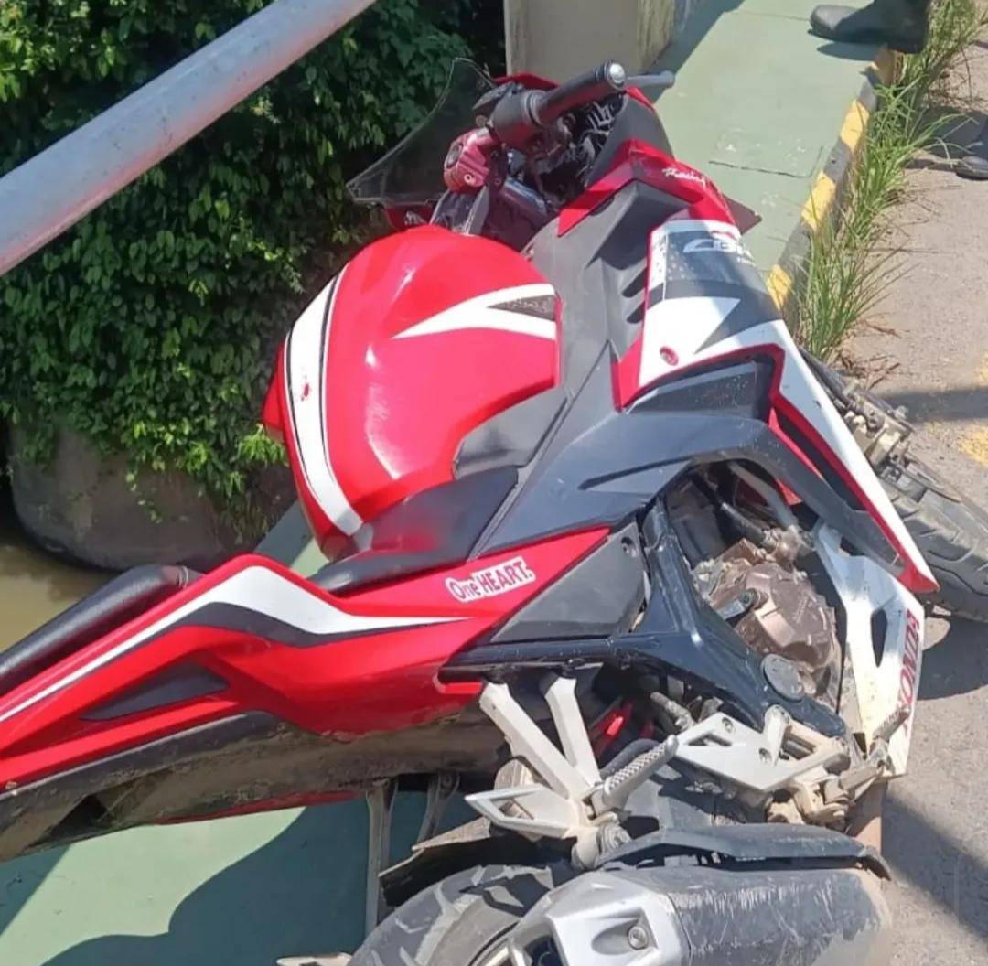 Motor korban kecelakaan tunggal di Muara Beliti. (Facebook: seputar musi Rawas)