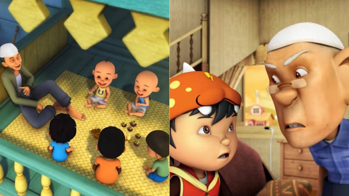 Tok Dalang dan Tok Aba sama-sama gemar mengajarkan hal baik tapi tetap tegas bila anak-anak ketahuan berbuat salah 