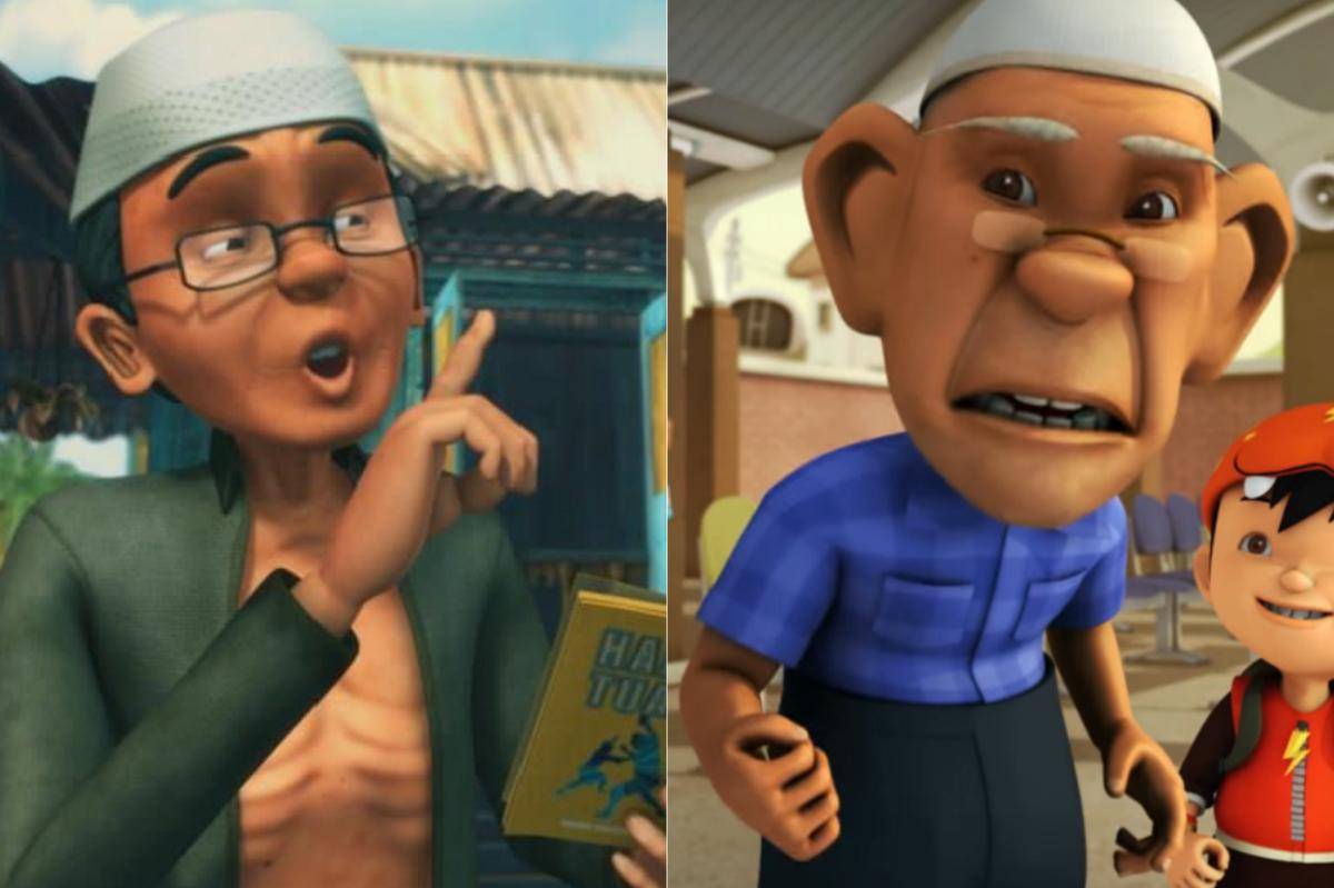 Tok Dalang dan Tok Aba sama-sama memakai kopiah putih sebagai bagian dari karakter mereka
