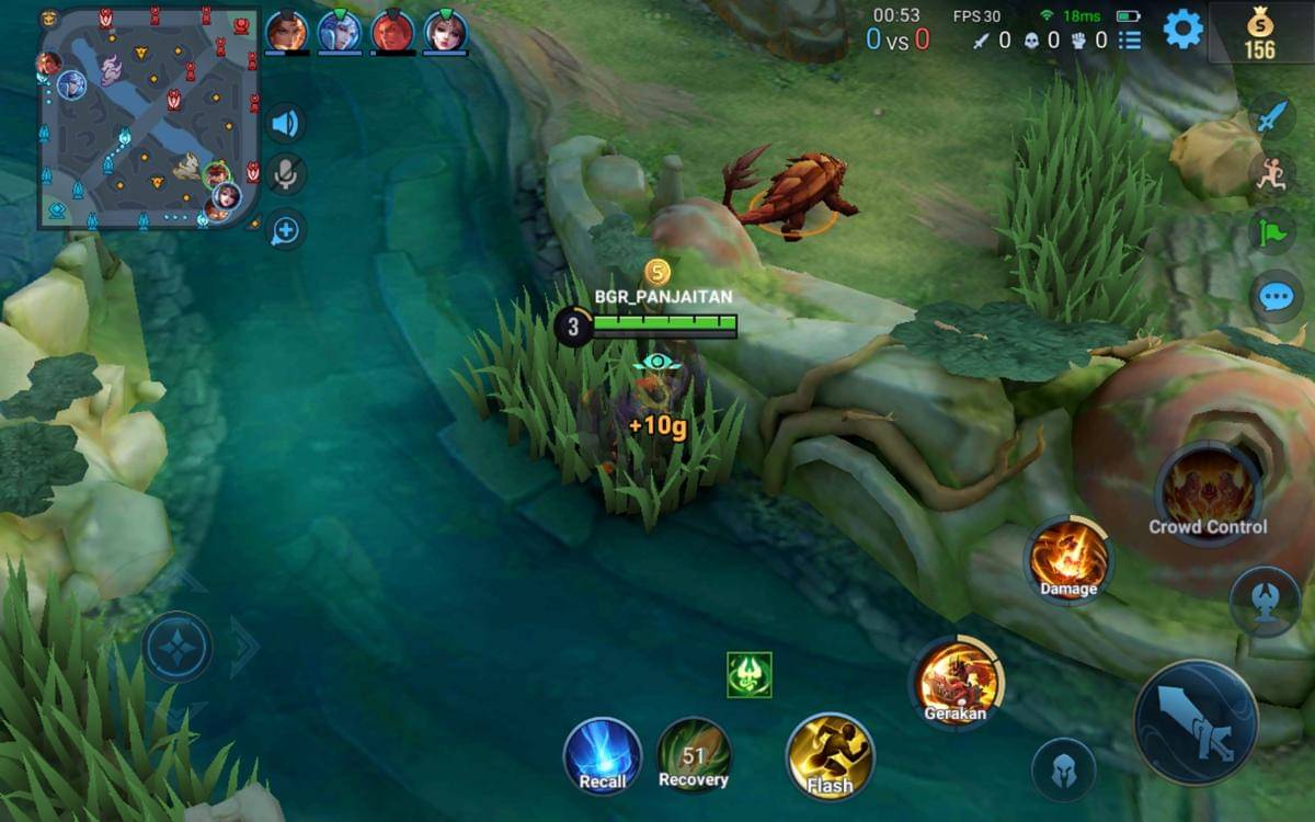 ilustrasi roamer menjaga area farm lane 