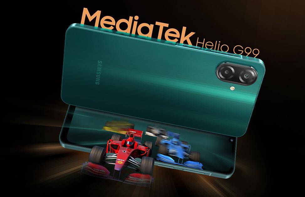 ilustrasi Samsung Galaxy F07 yang diperkuat MediaTek Helio G99 