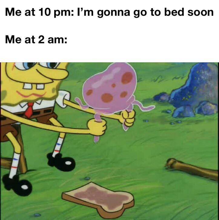 meme SpongeBob tentang camilan